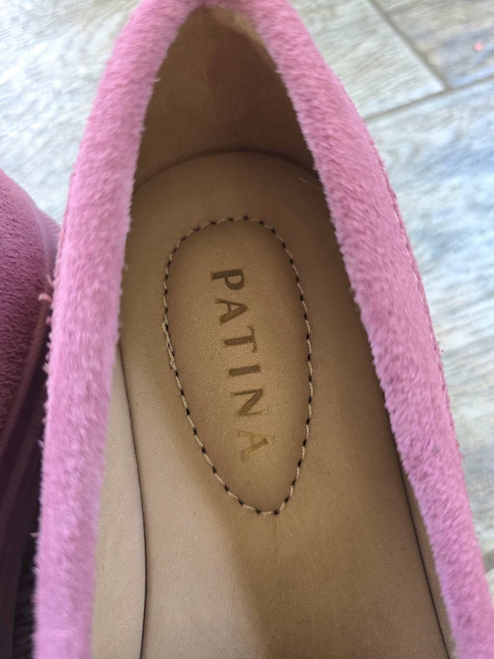 Portland LEATHER Patina ZOE Women's Pink Suede CHUNKY Loafers 6.5 - Picture 3 of 5